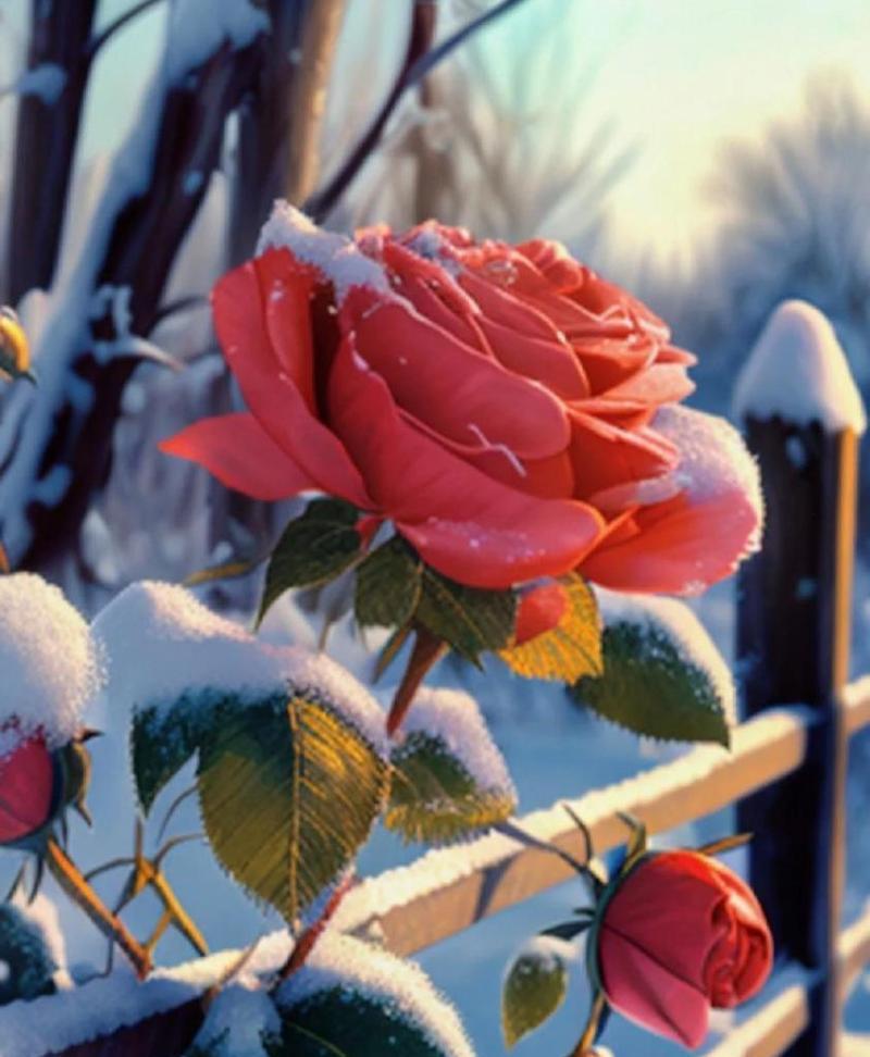 雪地中的白玫瑰象征什么？白玫瑰在雪中的特殊含义。