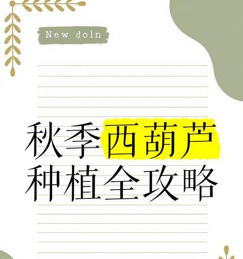 角瓜丝的种植方法——从播种到收获的全过程
